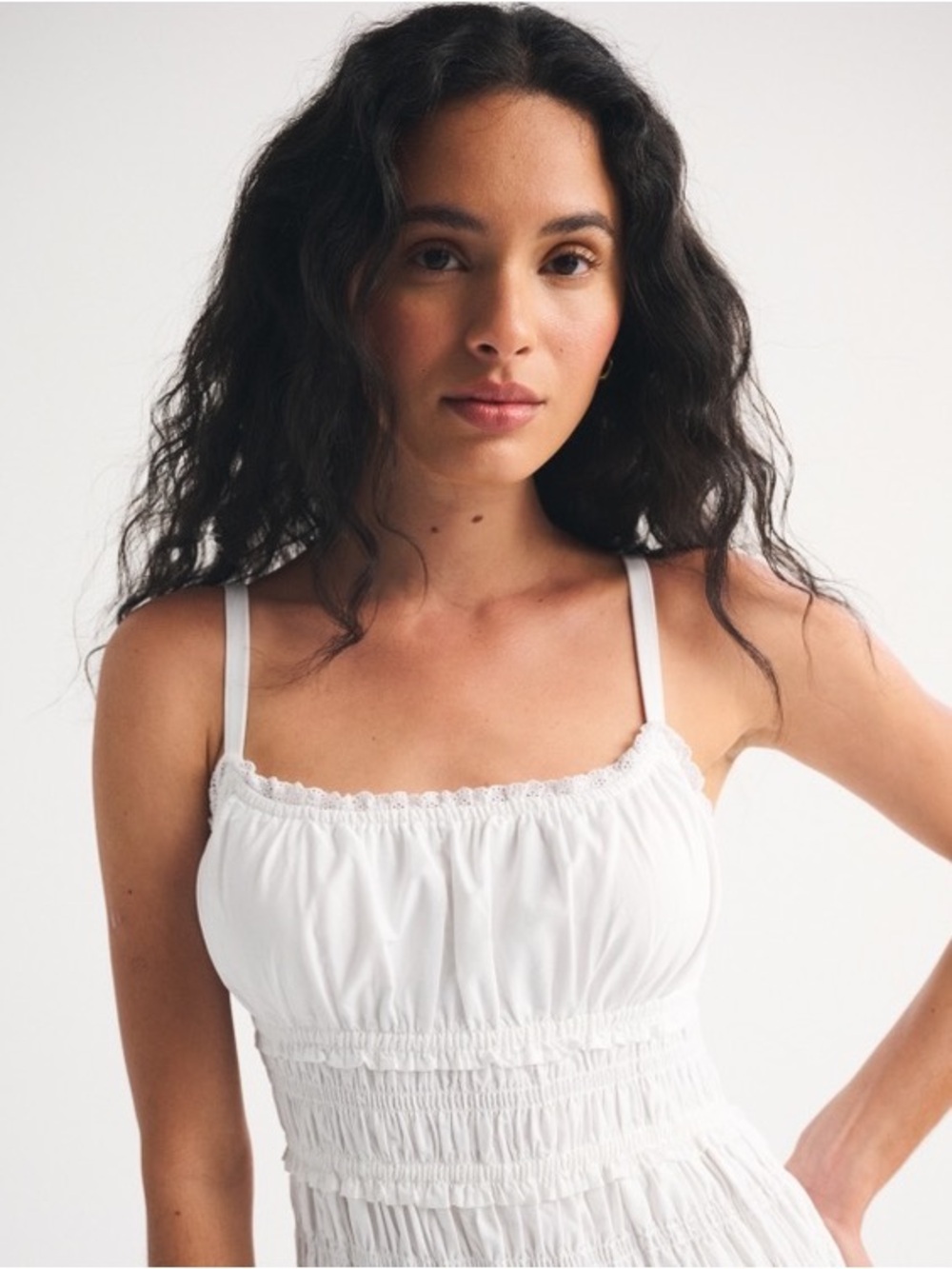 Abercrombie Bra-Free Smocked Drop-Waist Maxi Dress - Picture 2 of 10